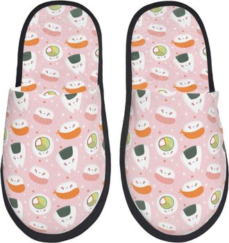 Generic Cute Sushi (2) Men Women Slippers Fuzzy Sliders Warm Shoes For Bedroom Winter Outdoor L