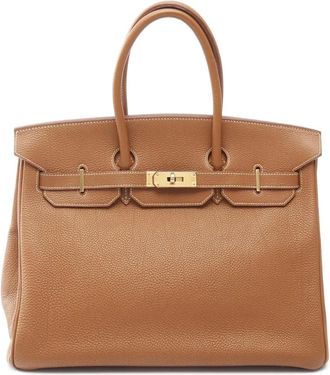 Herm&egrave;s Borsa a mano Birkin Retourne 35 in pelle Togo 2004 - Marrone