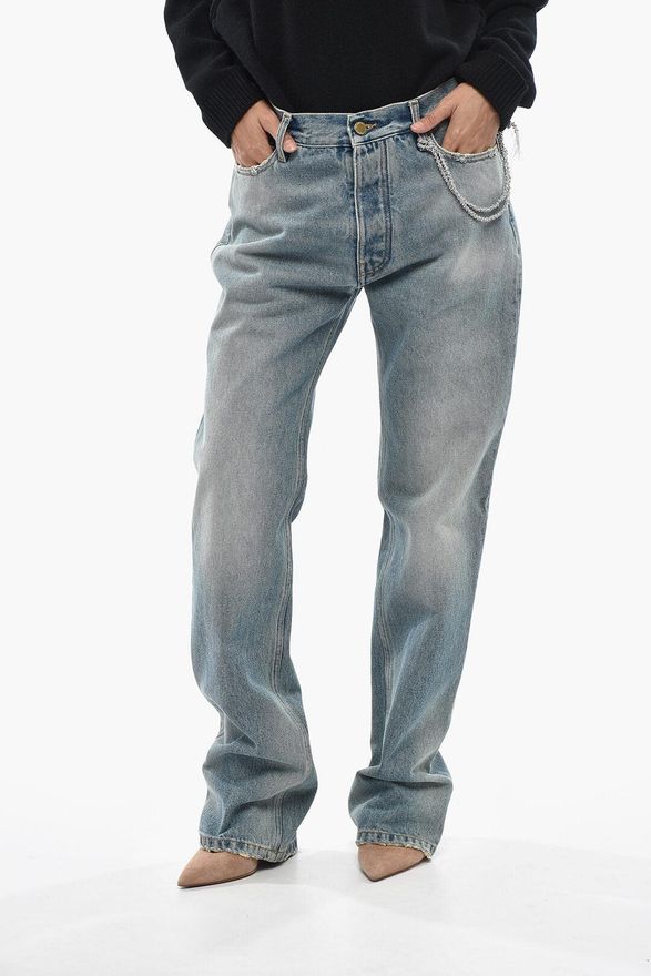 Regular-Fit Jeans NAOMI with Rhinestone Chain 19cm Darkpark