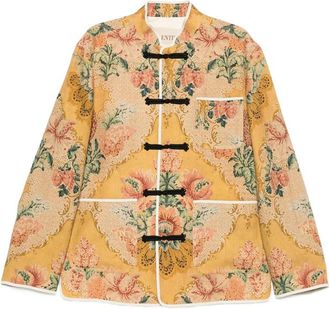 Valentino Floral-print Frog-closure Jacket