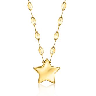 Ross-Simons Italian 10kt Yellow Gold Puffed Star Necklace