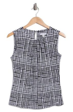 Calvin Klein Pleat Front Tank in Black/White at Nordstrom Rack, Size X-Small