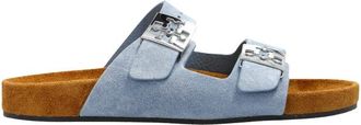 Tory Burch Mellow Slides - Dames - Sandalen - Blauw - 37 EU - Leer - Schoenen