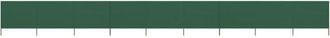 vidaXL Paravento a 9 Pannelli in Tessuto 1200x120 cm Verde - Vidaxl