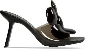 Loewe 90mm Petal Flower sandals - women - Calf Leather/PVC/Calf Leather - 7 - Black