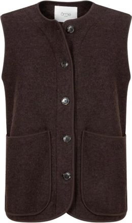 &Acirc;m&egrave; Madison Wooly Mouwloze Jas - Dames - Bodywarmers - Bruin - S - Wol - Jassen