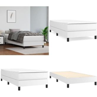 vidaXL Struttura Letto a Rete a Molle Bianco 90x200 cm in Similpelle - Letto a molle - Letto a rete