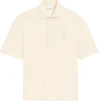 Ami BOXY FIT PIQUET POLO Size: XS, colour: CREAM