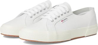 Superga 2750 Unlined Nappa Shoes Optical White/Silver/Favorio : EU 35.5 (US Mens 4 - Womens 5.5) Medium, Leather