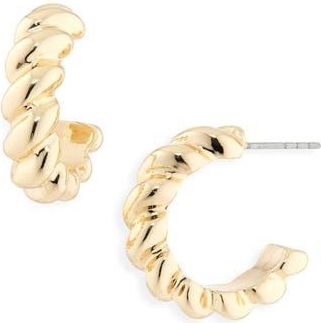 Nordstrom Rack Rope Textured Hoop Earrings in Gold at Nordstrom Rack