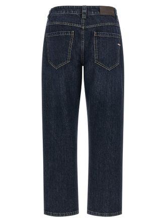 Brunello Cucinelli Womens Blue Cotton Straight-Leg Jeans Clothing