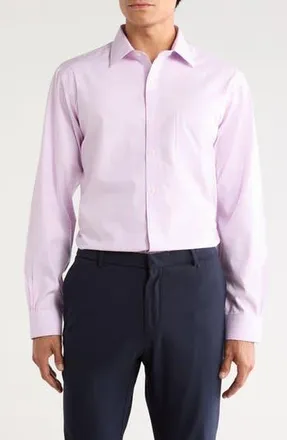 Brooks Brothers Regular Fit Non-Iron Cotton Dress Shirt in Pinkstripe at Nordstrom Rack, Size 15.5 - 32