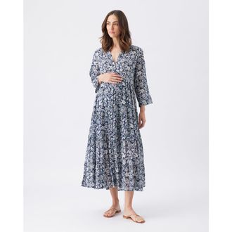 Ripe Ezra Tiered Dress in Ink /White at Nordstrom, Size Medium Au