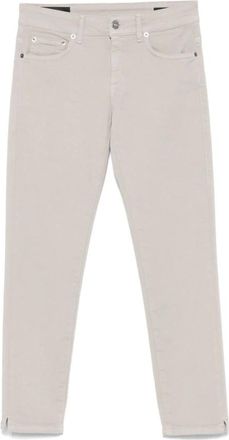 Dondup Rose Cropped Stretch Cotton Trousers - female - Dondup - Cropped Jeans - Gray - W27 - Jeans