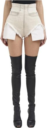 Rick Owens Dirt Cutoff Denim Shorts - Dames - Denim shorts - Beige - S - Denim - Korte Broeken