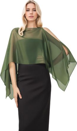 Babeyond Ellives Women Chiffon Cape Shawls - Lightweight and Soft Cape Shawl Poncho for Women, Suitable for Weddings, Balls, Parties, and Many Other Occasions 