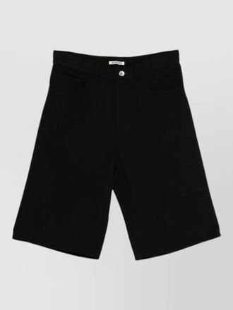 Auralee silk tailored shorts belt loops design