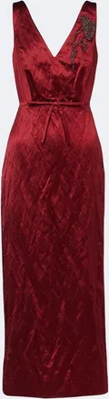 Erdem Embellished satin cocktail dress