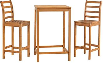 Alaterre Furniture Brandon Acacia Wood Outdoor Bar Height Bistro Set, Set Of 3