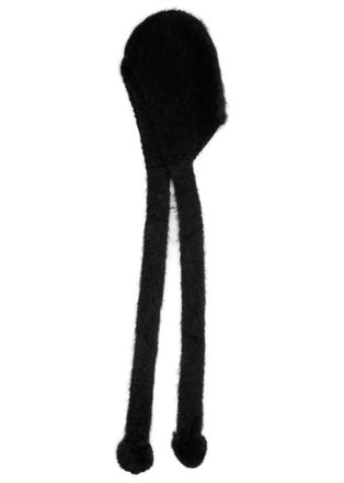 Acne Studios Pom-pom Brushed Mohair-blend Hood - Black - One Size