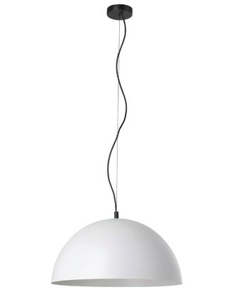 Eglo Eglo Rafaelino 1 Light Dome Pendant With Grey Exterior & White Interior Metal Shade