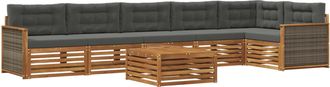 vidaXL Conjunto De Sof&aacute;s De Exterior 7 Uds. Natural Y Antracita Vidaxl