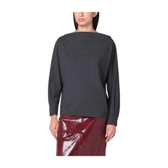 P.A.R.O.S.H. Blouses, female, Gray, Size: XS Anthracite Shirt Blouse Stylish Fashion