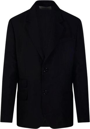 Ami Jassen, Heren, Zwart, M, Katoen, Klassieke Pasvorm Tweeknoops Blazer