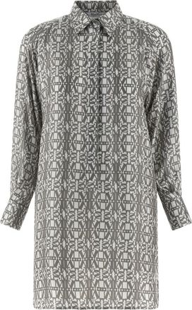 Max Mara Grey Shirt Collar Mini Dress