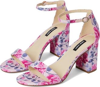 Nine West Toniann Womens Dress Sandals Pink Mystic Garden Print : 8.5 M, Faux Leather
