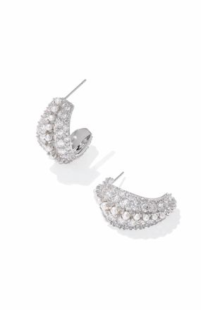 Kendra Scott Womens Krista Hoop Earrings In White Mix/ Silver