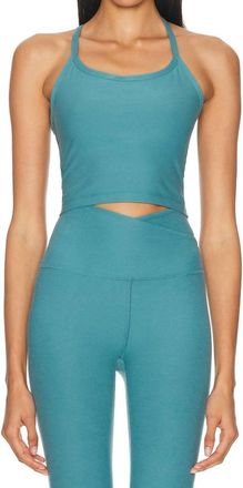 Beyond Yoga Spacedye Slim Racerback Bra In Deep Aqua