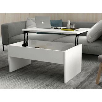Dmora Mesa De Centro Marinone, Un Compartimento, 45x90x52h Cm Blanco