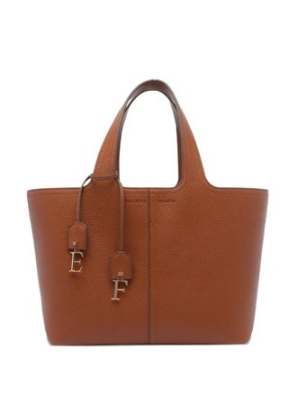 Elisabetta Franchi Shopper met logobedel - Bruin