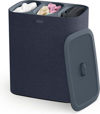 Joseph Joseph Cesto Para Separar La Colada F&aacute;cil De Vaciar Joseph Joseph Tota Trio De 90 Litros (negra) - 3 Compartimentos, Resistente Y F&aacute;cil De Vaciar, Ideal Para