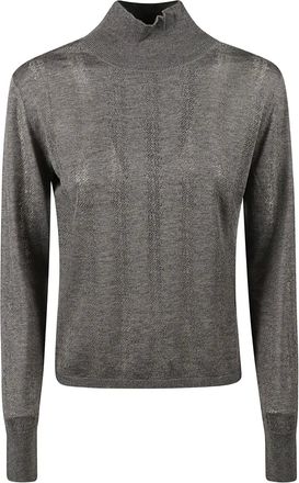 Max Mara Trui met hoge hals - Grijs