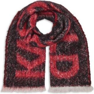 Karl Lagerfeld Logo Fluffy Blanket Scarf in Admiral Red at Nordstrom Rack, Size One Size Oz