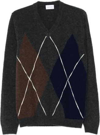 Scaglione Dark Green V-Neck Sweater