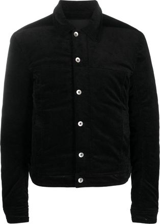 Rick Owens button-down corduroy worker jacket - men - Cotton/Elastane/Polyamide/Cotton/Polyester/Acrylic (Fiber) - M - Black