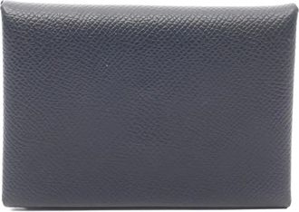 Hermès 2024 Calvi Duo leren portemonnee - Blauw