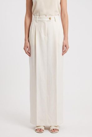 Brunello Cucinelli Womens 100%Wv White Maxi Pleated Pencil Skirt Nwt, Size 42