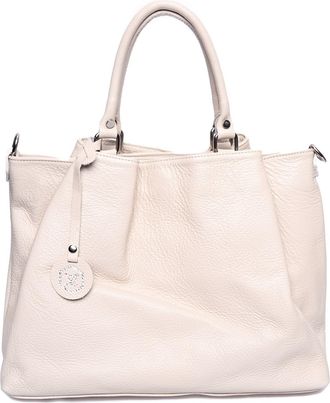 Luisa Vannini Beige Rundleer Tas