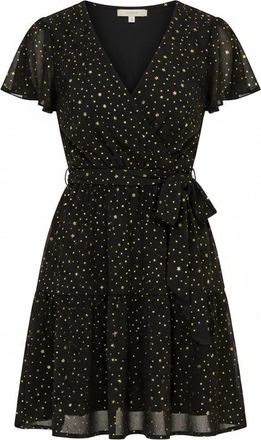 Yumi Black Skater Dress with Mini Star Foil Print (UK, Numeric, 12, Regular, Regular, Black)