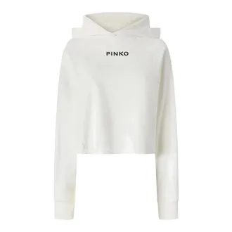 Pinko Cropped Cotton Sweatshirt with Logo