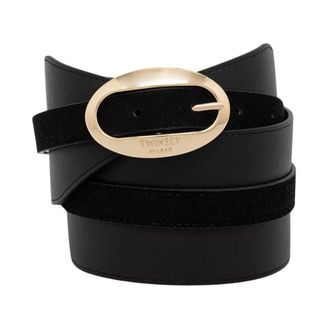 Twinset Cintur&oacute;n faj&iacute;n de piel - Accessories - Mujer - Negro - XS
