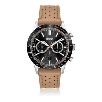 HUGO BOSS Allure Chronograph - unisex - Accessoires - Bruin - Maat: ONE Size Leer