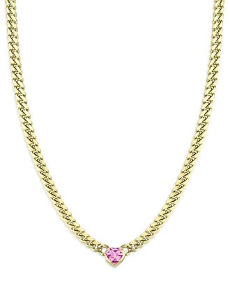 Logan Hollowell 14K yellow gold sapphire necklace - women - Pink Sapphire/14kt Yellow Gold - One Size