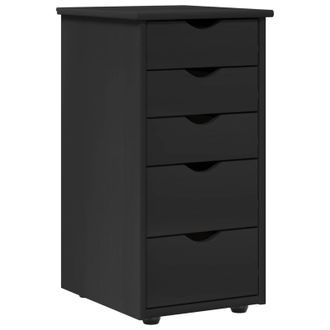 vidaXL Armario Negro 34 X 39 X 61,5 Cm Madera De Pino Macizo Vidaxl