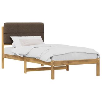 vidaXL Letto Con Testiera Rivestita Bianco Lavato E Taupe 75 X 190 Cm Vidaxl