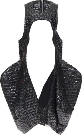 Comme Des Gar&ccedil;ons Comme des Garcons black PVC bubble quilted cut out dress